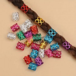 Inele din metal pentru codite afro RNG17FF Mixt Colorate, Set 20 bucati